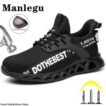 Sapatos de Segurança Bico de Aço Masculino Feminino Tênis de Trabalho Leves Sapatos de Trabalho à Prova de Furos Botas de Trabalho de Segurança Unissex para Construção