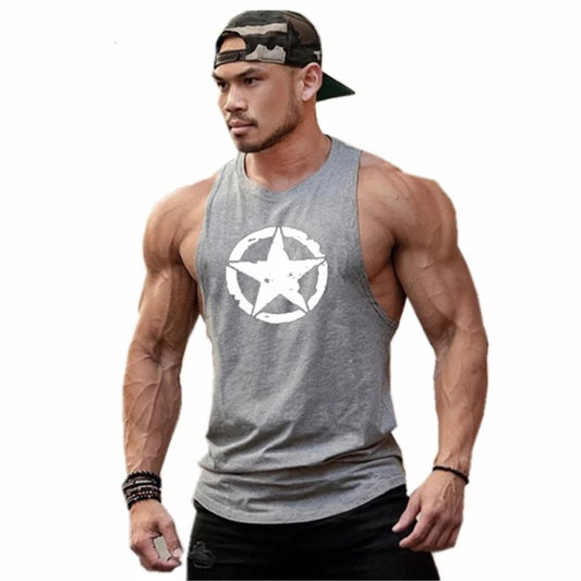 New fashion pure cotton sleeveless shirt vest men's fitness shirt men's undershi