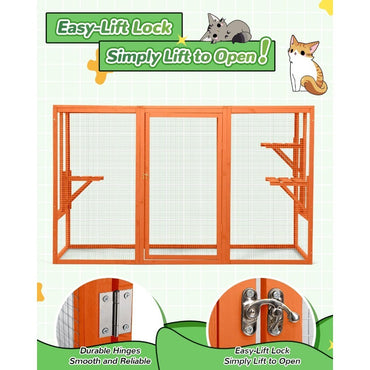 Catio Recinto Externo para Gatos 71 para Gatos no Pátio Grande Gaiola para Gatos à Prova de Intempéries com Acesso à Janela Ideal para Relaxamento ao Ar Lívre