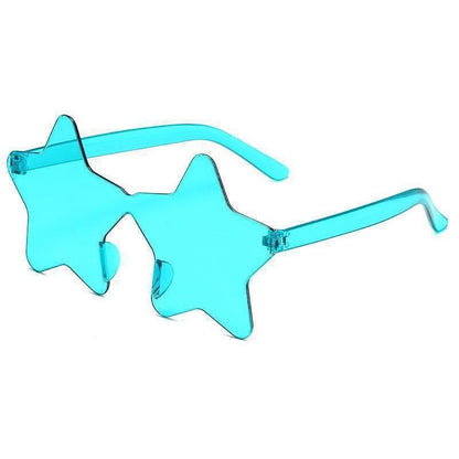 Star Shaped Sunglasses Rimless Colorful Transparent Glasses for Women Men Festival Birthday Cosplay Beach Summer Party Supplies