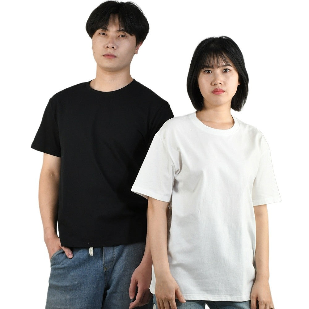Men Women T-shirt High Qualtity Cotton Short Sleeved T Shirts O Neck Solid Color Tee Black White Breathable Clothing Couple Tops