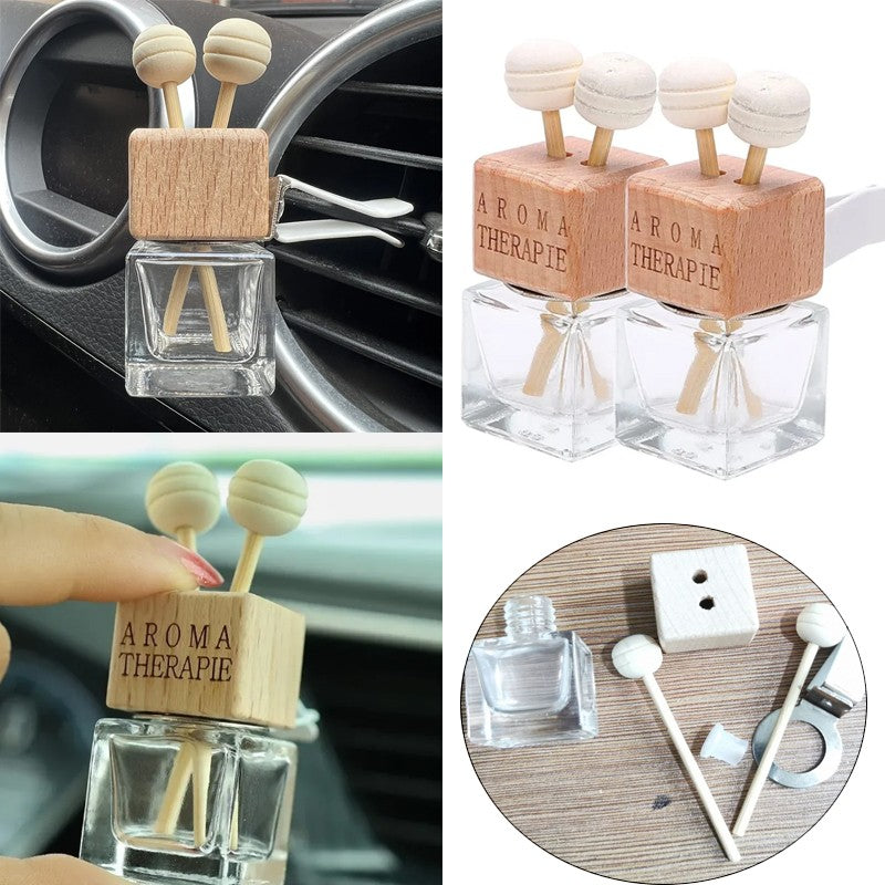 1/2PÇS Enfeite para Carro Perfume de Ar Condicionado Frasco Vazio Aromatizador Interno Bonito Clipe para Saída de Ar Frasco de Perfume Quadrado de Vidro