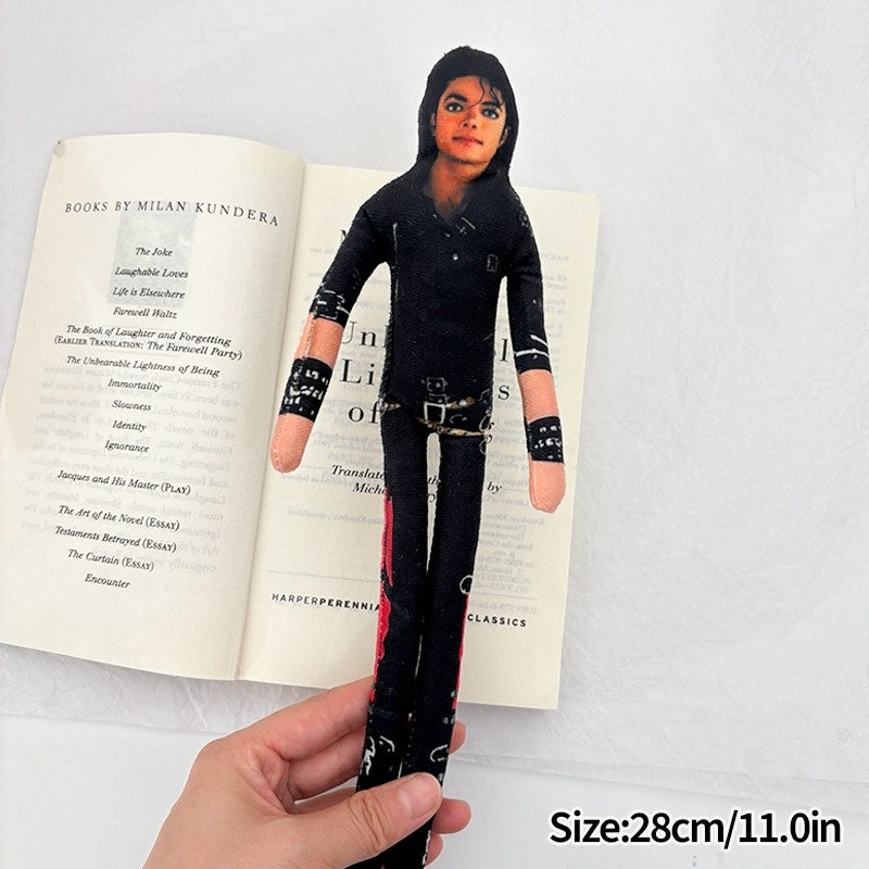 28cm Michael Jackson Action Doll Michael Jackson Cosplay Props Soft Stuffed Doll Abstract Joint Mobility Doll Collection Gift