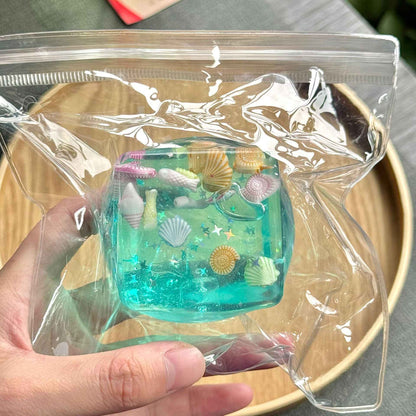 Ocean Style Embedded Shell Slow Rising Squishy Toy Sensory Toys Mochi Stress Relief Kawaii Cute Office Fidget Toy For Adults
