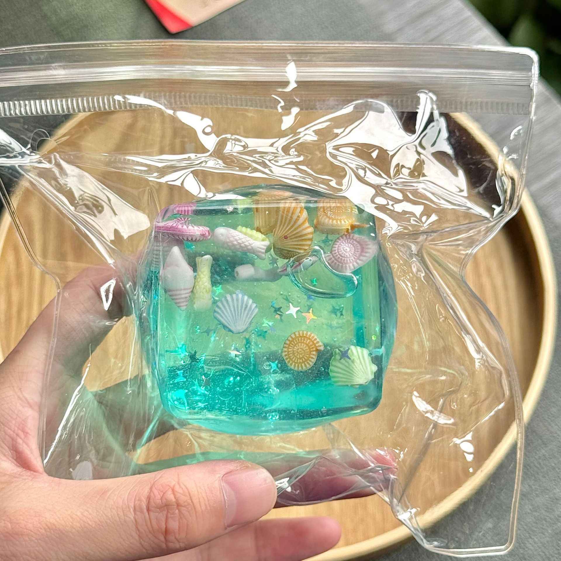 Ocean Style Embedded Shell Slow Rising Squishy Toy Sensory Toys Mochi Stress Relief Kawaii Cute Office Fidget Toy For Adults