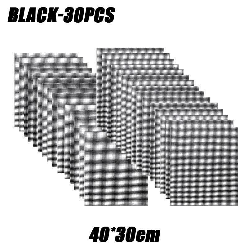 50PCS Non-Stick High Temperature Resistant BBQ Grid Pad Barbecue Mesh Reusable Easily Cleaned Cooking Pads Baking Grill Tool