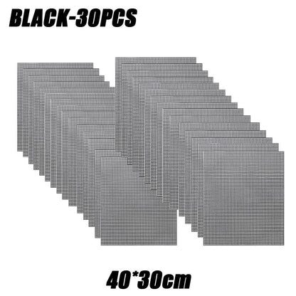 50PCS Non-Stick High Temperature Resistant BBQ Grid Pad Barbecue Mesh Reusable Easily Cleaned Cooking Pads Baking Grill Tool