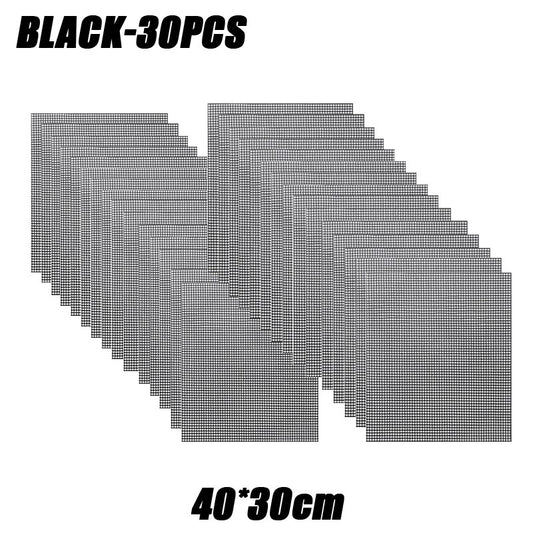 50PCS Non-Stick High Temperature Resistant BBQ Grid Pad Barbecue Mesh Reusable Easily Cleaned Cooking Pads Baking Grill Tool