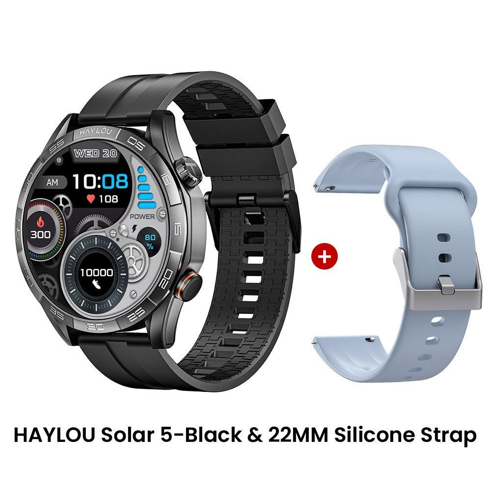 Smartwatch HAYLOU Solar 5 com Chamada de Voz, Tela AMOLED de 1,58'', 60Hz, Monitoramento de Saúde 24 Horas, Smartwatch Esportivo para Homens
