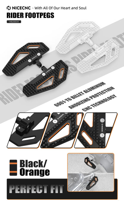 NICECNC Rider Footpeg Footrest For Harley Dyna Super Glide Custom 2006-2013 Street Bob Fat Bob Low Rider Wide Glide 1999-2017