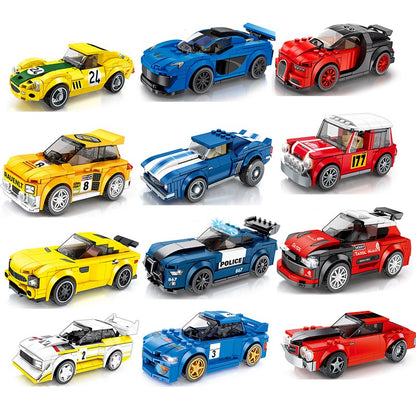 Blocos de Montar Esportivos de Carro MOC Corrida Urbana Bloco de Montar Esportivo de Rally Clássico Veículos Super Corredores Presente de Natal Brinquedos Técnicos