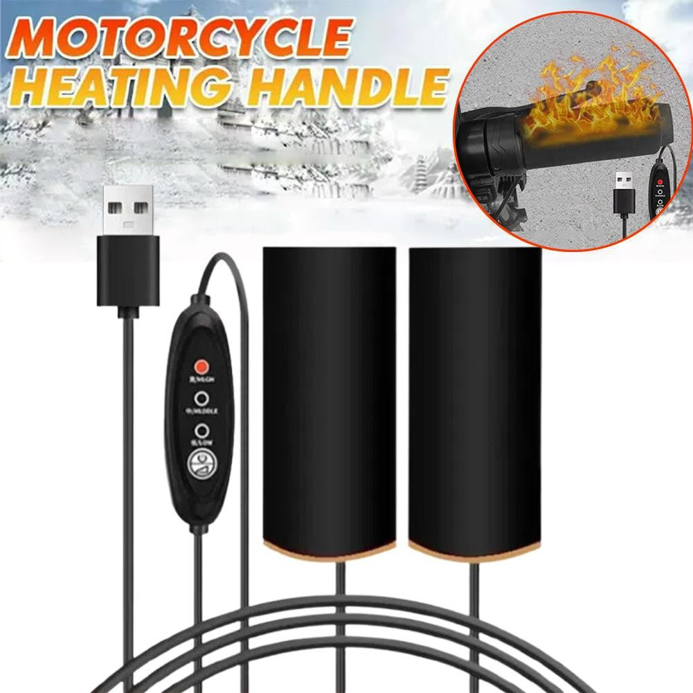 Manoplas Aquecidas para Motocicleta USB Ajustáveis Isoladas Guidões Patinete Elétrico Bicicleta Acessórios de Aquecimento de Inverno