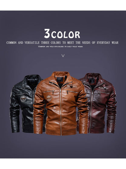 Motorcycle commuting racing suit outdoor cycling suit jacket autumn European and American tough guy lapel leather jacket