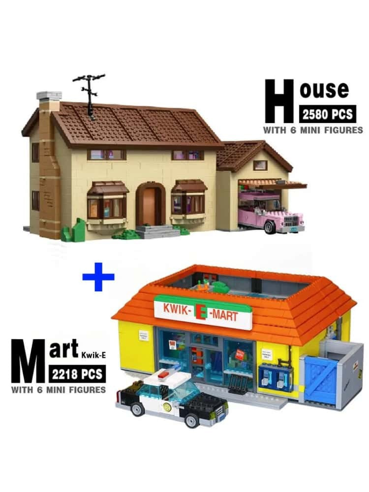 2025 Film da série Os Simpsons Kwik-E-Mart casa modelo Street view blocos de construção brinquedos infantis presentes de Natal