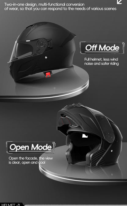 AD Capacete integral descoberto para homens, outono e inverno, quente, para motociclismo, indispensável
