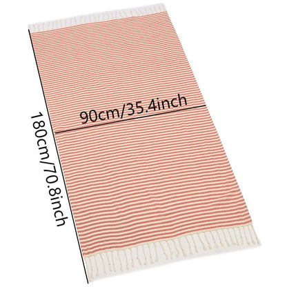 Cotton Turkish Striped Beach Towel 90*180CM Sauna Spa Gym Sport Fitness Fringed Bath Towel Kitchen Soft Absorbent Quick Drying