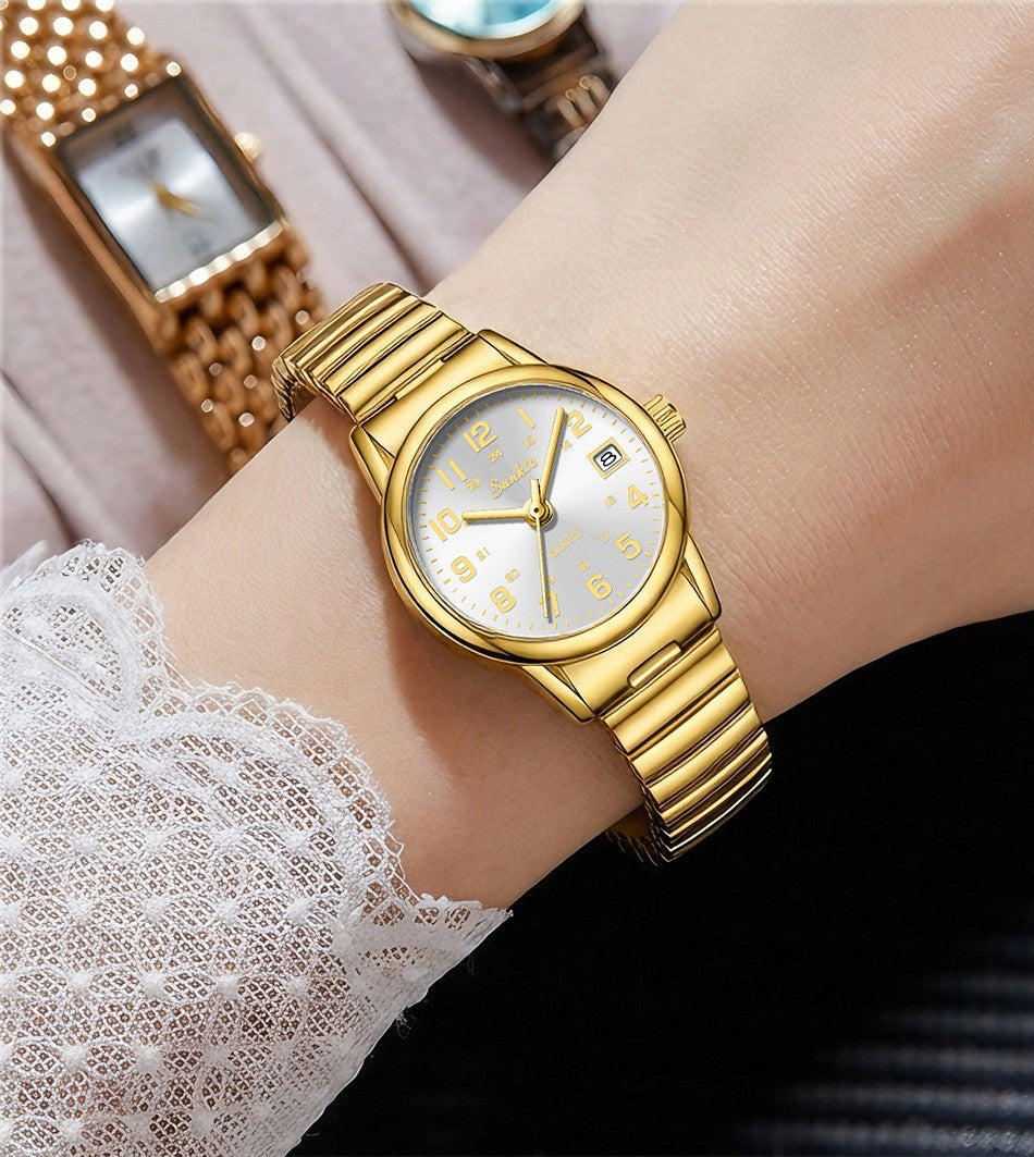 LIGE Sunkta Elegant Fashion Woman Watch Classic Luxury Auto Date Waterproof Simple Stainless Belt Watches for Women Montre Femme
