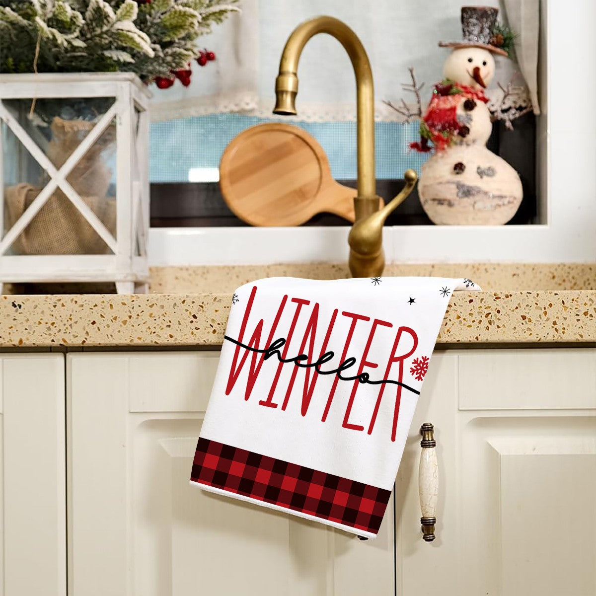 2/4pcs Merry Christmas towels Snowman Snowflake Christmas tree pattern Kitchen cleaning towels Dishwashing towels Hand towels