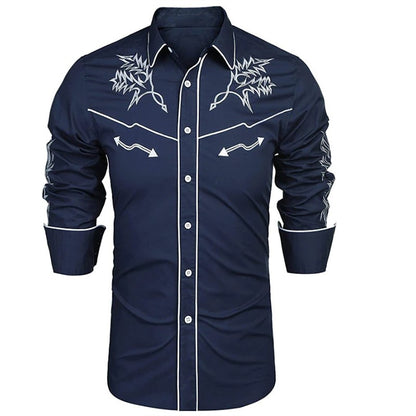 Top Men's Shirt Western Tribal Ethnic Style Designer Design Rose High Quality Luxury Men Sports Leisure Outdoor Party 2023 New