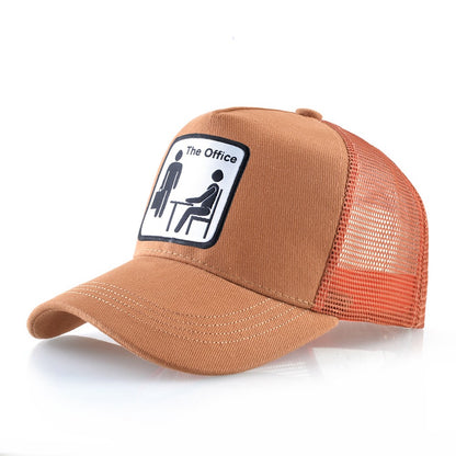 Bonés Trucker Unissex de Malha Bonés de Beisebol Masculino Feminino Chapéu de Viseira Respirável para Exterior Moda Hip Hop Casquette The OFFICE Drake Bones