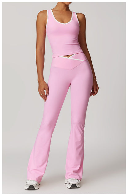 Yoga Set 2 Pieces Workout Outfits Fitness Sportswear Gym Tracksuit High Waist Leggings Sports Bra Athletic Wear Women Clothes