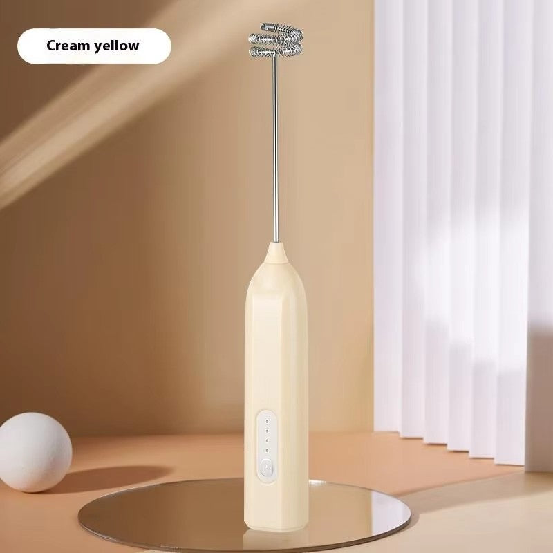 Portable egg beater, charging electric milk frother, mini handheld beverage milk coffee machine, 3-speed household kitchen mixer