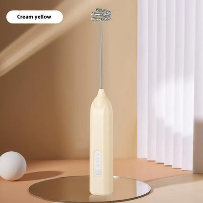 Portable egg beater, charging electric milk frother, mini handheld beverage milk coffee machine, 3-speed household kitchen mixer
