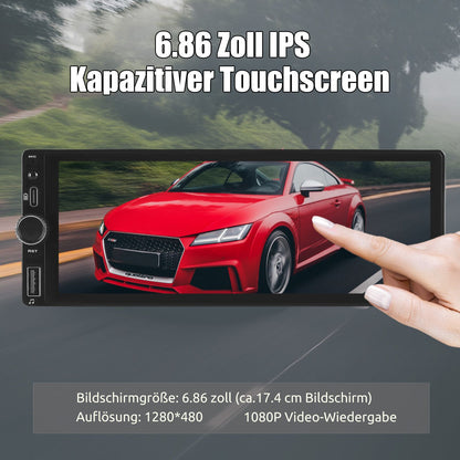 ESSGOO 1Din IPS 6.86 Inch Wireless Carplay Android Auto Car Radio Multimedia Video MP5 Player Touch Screen Universal Stere
