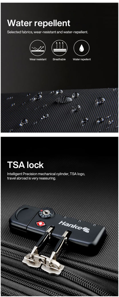 Hanke Men Business Travel Luggage Women Carry On Suitcase Spinner Wheels Rolling Bag 16 18 Inch