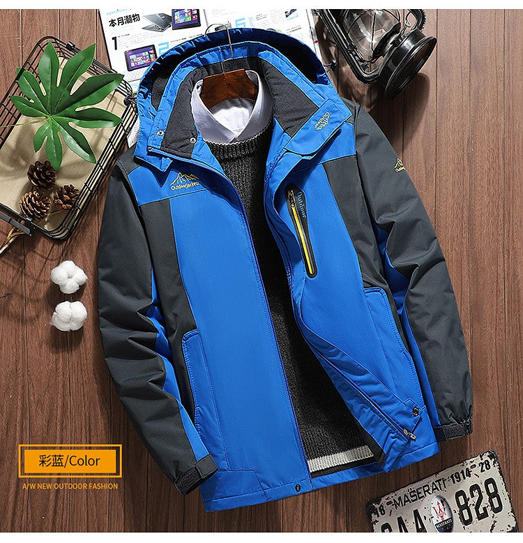 New Winter Lightweight Men's Windbreaker Sports Casual Coat, Blue Waterproof Jacket (this Jacket Has A Fleece-lined Version)