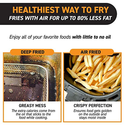 Fritadeira Air Fryer Forno Digital 7 Quart XL 12 Predefinições de Cozedura 1700w de Potência Fritadeira Multifuncional Batatas Fritas Asas de Frango