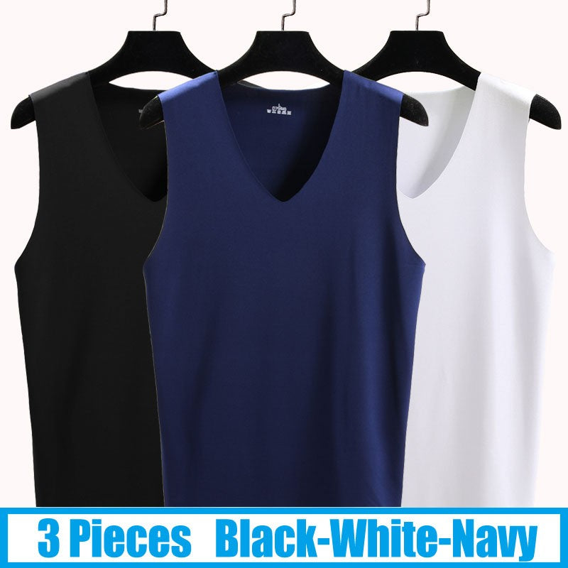 3Pieces/Lot Seamless Sleeveless Undershirt Tank Top Men Fitness Shirts Mens Body