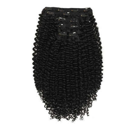 Extensões de cabelo encaracoladas tipo kinky sintéticas com presilhas, apliques de cabelo natural, extensões com presilhas, 6 peças, cabeça inteira, presilhas de 66 cm/140 g