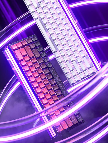 Teclado Mecânico para Jogos RGB com Switches Magnéticos AULA HERO 68HE Teclado para eSports com Acionamento Rápido e Retorno de 8K com Fio Personalizado