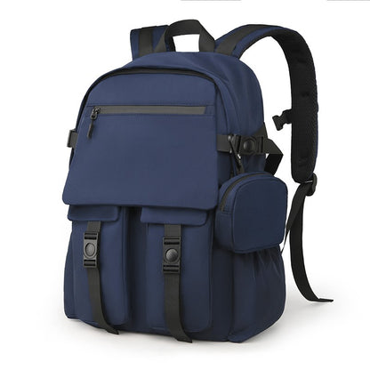 Mochila Masculina Simples e Moderna - Grande Capacidade, Compartimento para Laptop, Vários Bolsos, Ideal para Estudantes e Viagens