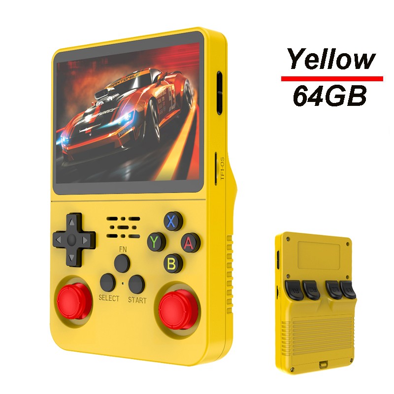 Console de Videogame Portátil Retrô R36S Sistema ARKOS Tela IPS de 3,5 Polegadas Clássico Player de Vídeo Portátil de Bolso Presente de 128G com Jogos