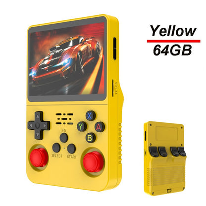 Console de Videogame Portátil Retrô R36S Sistema ARKOS Tela IPS de 3,5 Polegadas Clássico Player de Vídeo Portátil de Bolso Presente de 128G com Jogos
