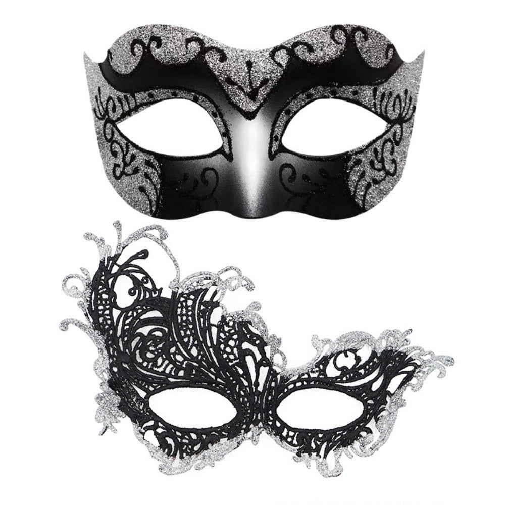2PCS/set Couple Masks Lace Women Mask Men Painted Half Face Mask Eye Mask Set Party Masquerade Wedding Decoration Costume Prom