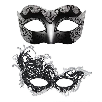 2PCS/set Couple Masks Lace Women Mask Men Painted Half Face Mask Eye Mask Set Party Masquerade Wedding Decoration Costume Prom