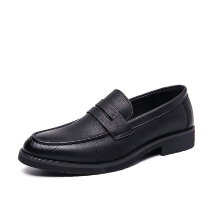 New soft leather breathable leather shoes men Europe station casual British style youth loafers with business bean shoes