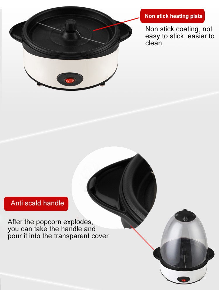 Automatic Oil-Popped Popcorn Making Machine Electric Popcorn Maker Stove Commercial Stirring Sugar Heating Corn Popper Roaster