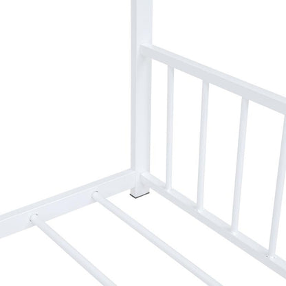 Cama Montessoriana de Metal Branca - Resistente, Elegante e Moderna para Quartos Infantis, com Grades de Segurança, Fácil de Montar,