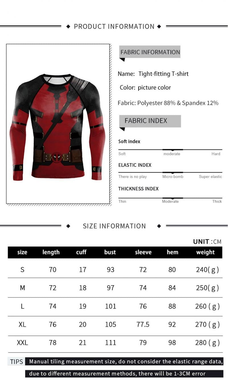 Halloween T-Shirt Red Shirt Men Tanks Halloween Cosplay Costume Hero Long Sleeved Tees Tanks Men Top Carnival Party Outfit