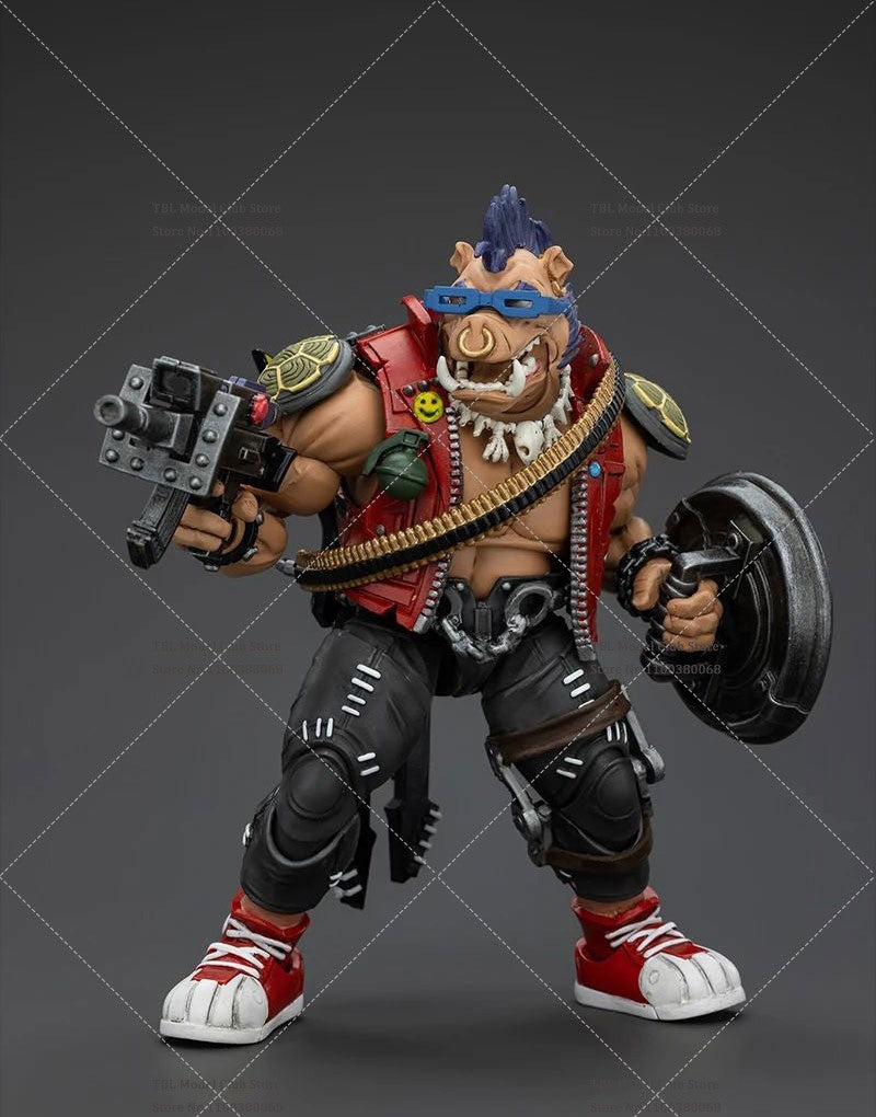 Original JOYTOY TMNT 1/18 Coleção Rocksteady&Beebop Conjunto Completo Boneco de Ação Soldado 11.5cm