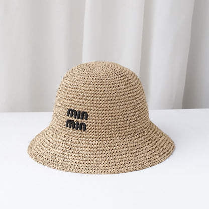 2025 Y2K beach Korean Straw Hat Summer Women Visor Bucket Hat Fisherman Hat Hand weaving Panama Girl Fishing handmade Sun Hats