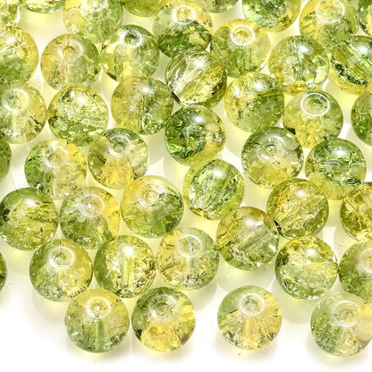100pcs 8mm Christmas Crystal Glass Crack Beads Red and Green Gradient Spacer Beads for DIY Bracelet Necklace Jewelry Making