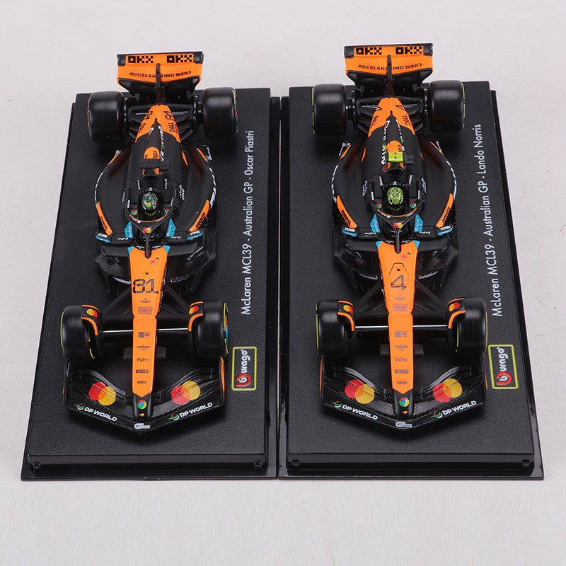 Burago 1:43 2025 McLaren MCL39 F1 Carro de Corrida Edição de Capa Dura Nº 4/Nº 81 Modelo de Carro em Liga