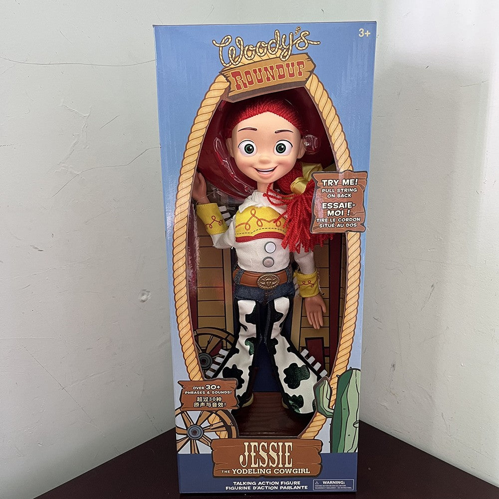 Toy Story 4 Woody e Jessie Articulados com Falas Canto Macio Fofo Anime Figura Decoração Modelo Presente de Aniversário Brinquedos