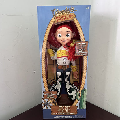 Toy Story 4 Woody e Jessie Articulados com Falas Canto Macio Fofo Anime Figura Decoração Modelo Presente de Aniversário Brinquedos