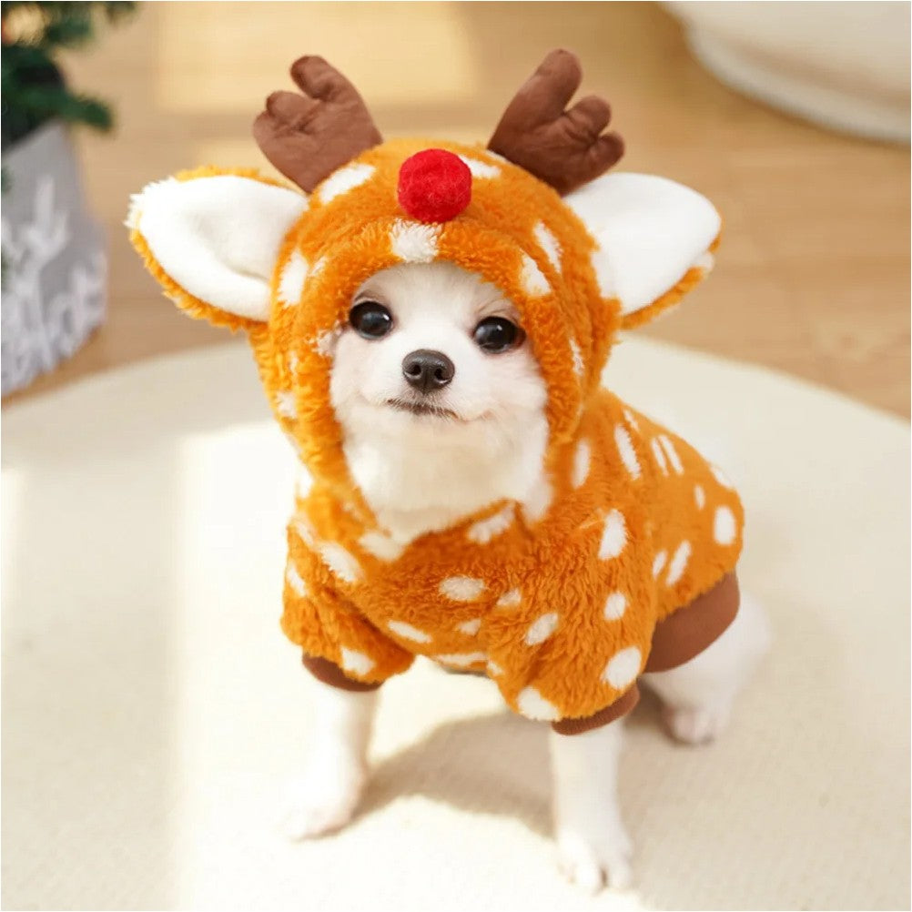 1 peça de roupa fofa de rena para animais de estimação é um item essencial para gatos e cães pequenos durante o Natal